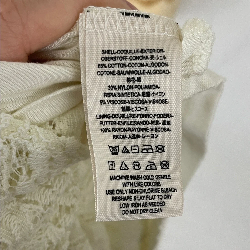 Free People Elegant Cream Lace Dress Size Medium - Picture 4 of 4